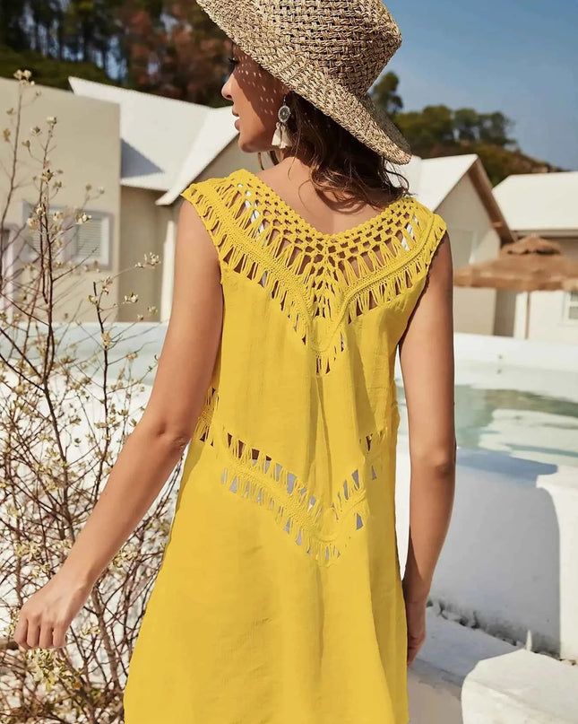 Crochet Detail Beach Cover Up Dress