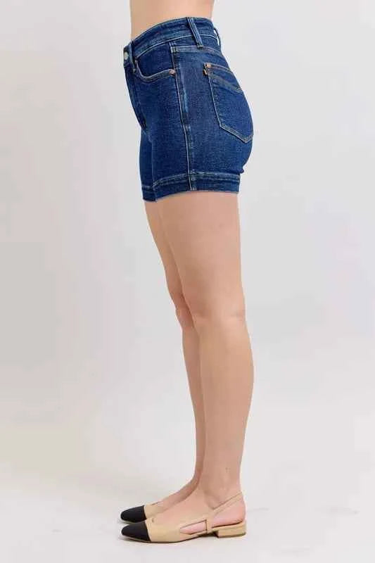 Judy Blue Full Size High Waist Tummy Control Denim Shorts Plus Size