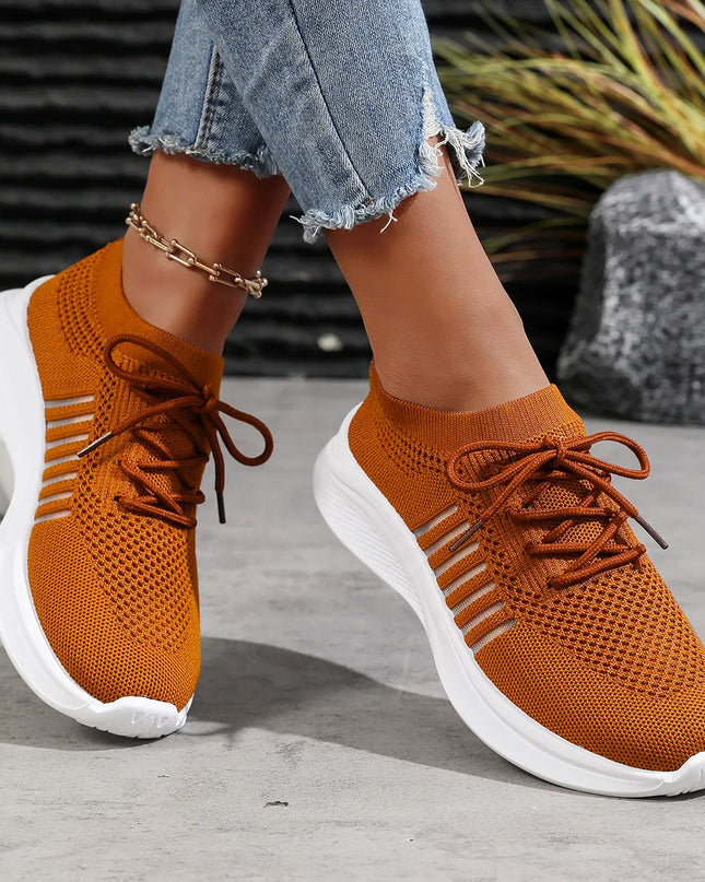 Breathable Mesh Lace Up Athletic