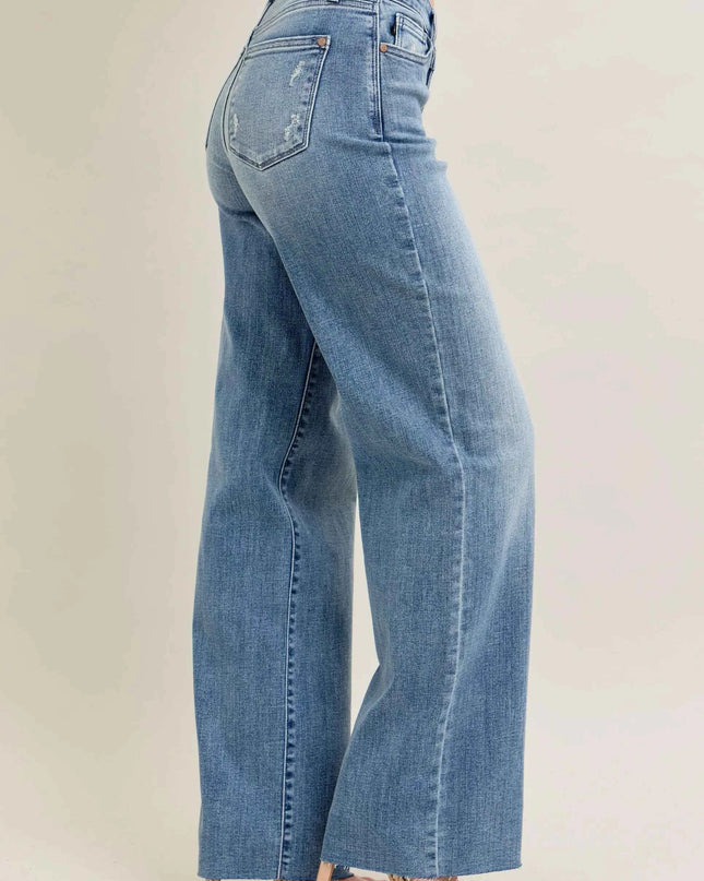 Judy Blue Full Size V - Front Baggy Jeans Plus Size