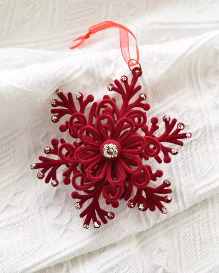 Christmas Velvet Hanging Ornament Style D One Size