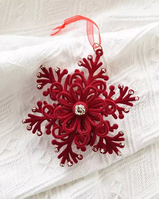 Christmas Velvet Hanging Ornament Style D One Size
