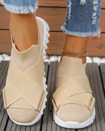 Crossover Strap Mesh Slip-Ons 
