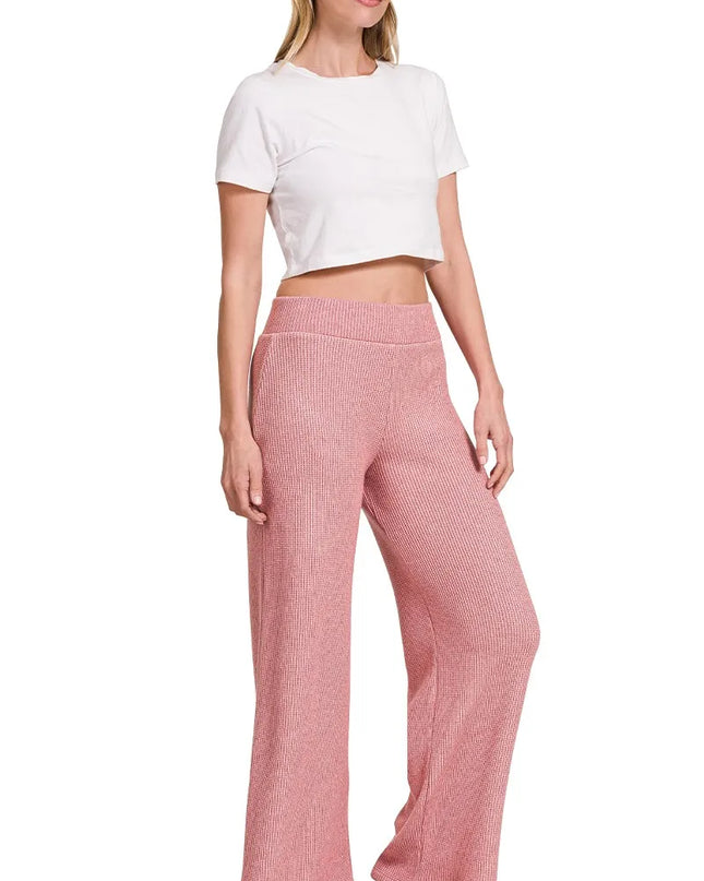 Zenana Sweater Boxy Top & Long Pants Set