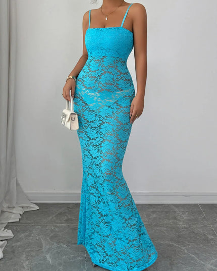 Lace Square Neck Maxi Cami Dress