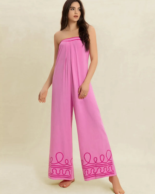 Wide Leg Tube Jumpsuit