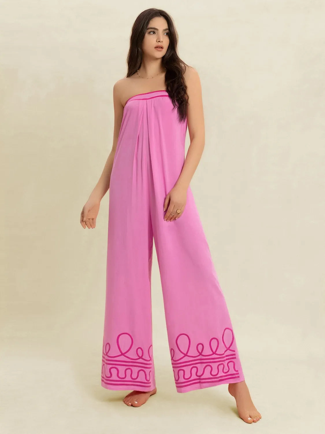 Wide Leg Tube Jumpsuit
