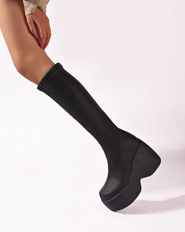 Round Toe Platform Boots