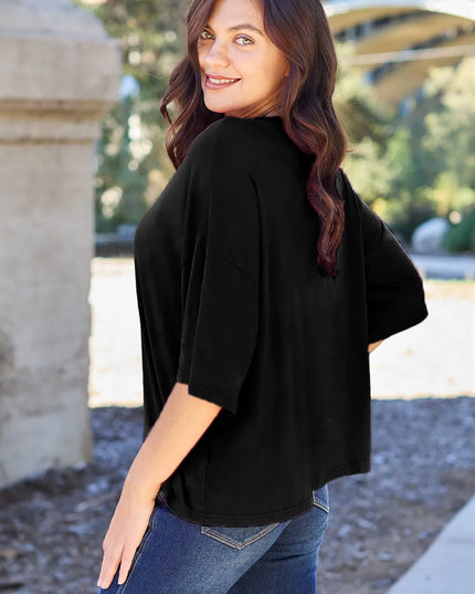 Basic Bae Bamboo Full Size Round Neck Drop Shoulder T-Shirt