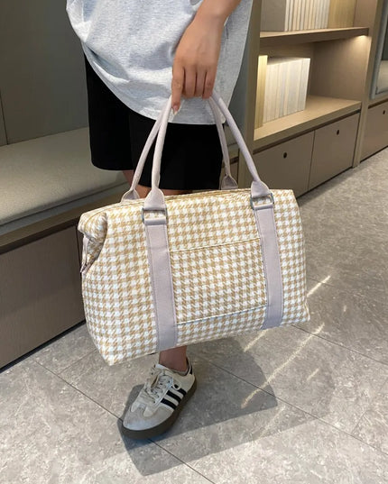 Houndstooth Canvas Travel Bag