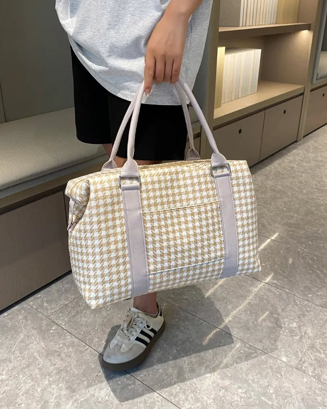 Houndstooth Canvas Travel Bag