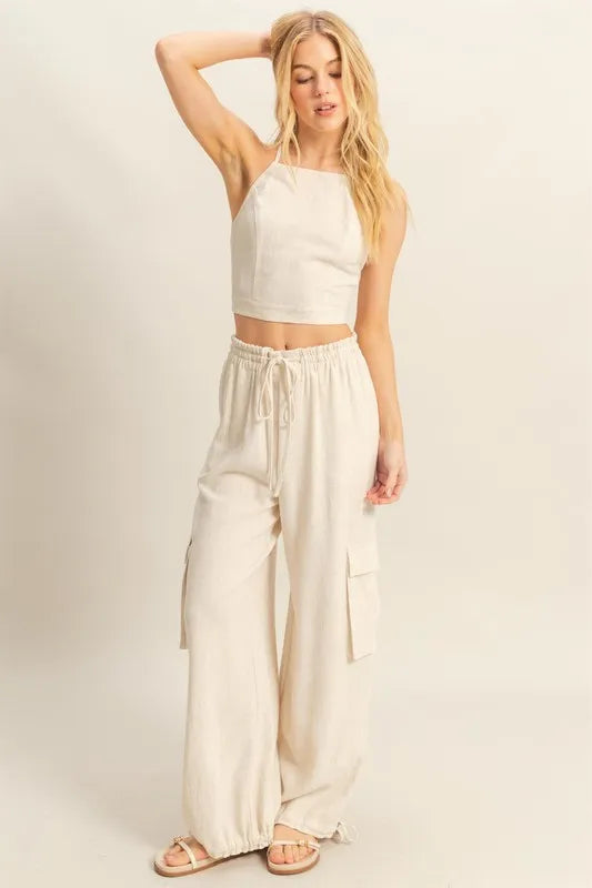 HYFVE Crop Top and Cargo Pants Set