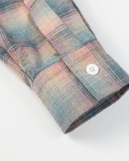 Men's Drawstring Plaid Button Up Hooded Shirt