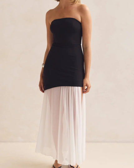 Layered Slit Tube Maxi Dress