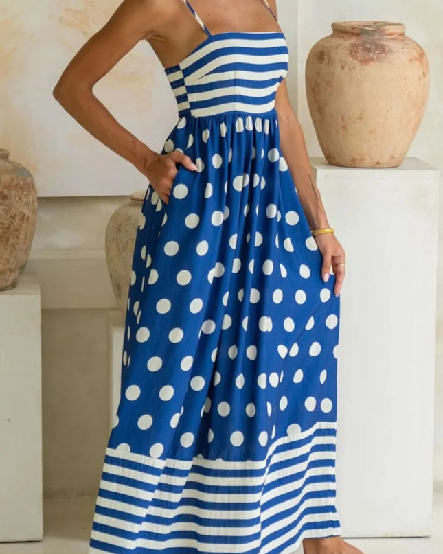 Polka Dot Square Neck Cami Dress