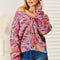 Angel Wings Woven Right V-Neck Long Sleeve Cardigan Multicolor