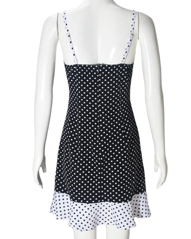 Polka Dot Ruffled Hem Dress