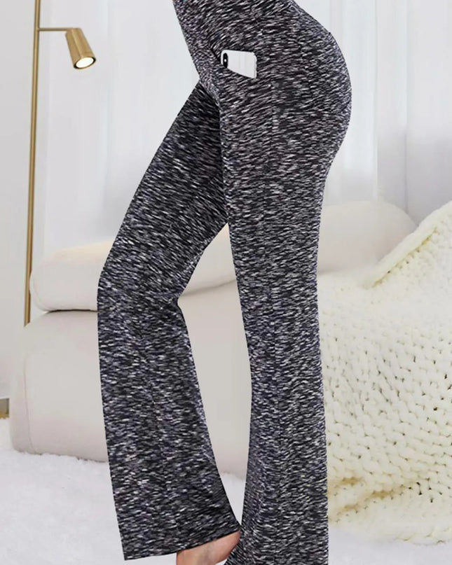 Pocketed High Waist Active Pants Gray