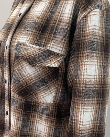 Full Size Plaid Button-Up Long Sleeve Shirt Plus Size