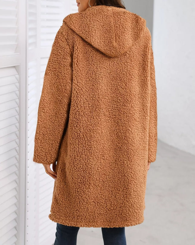 Zip Up Long Sleeve Hooded Outerwear