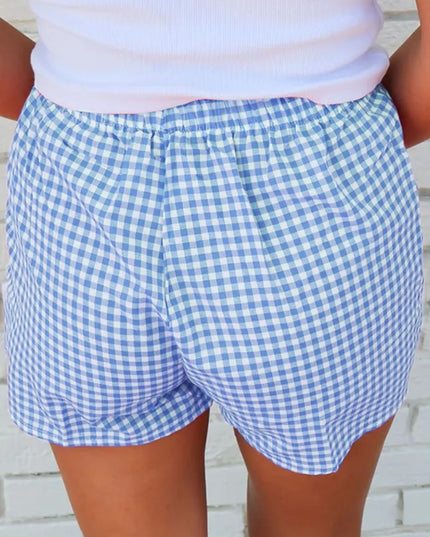 Plaid Gingham High Waist Shorts