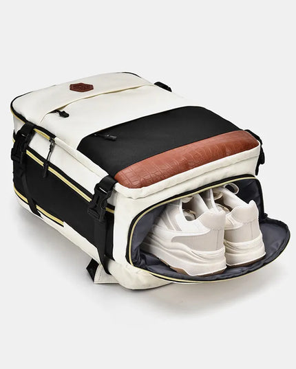 Color Block Multi-Pockets Backpack Bag