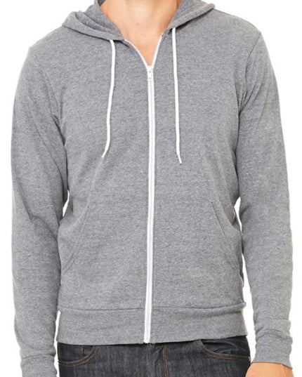 WEIV Men's Zip Up Basic Jacket With Hood HEATHER GREY