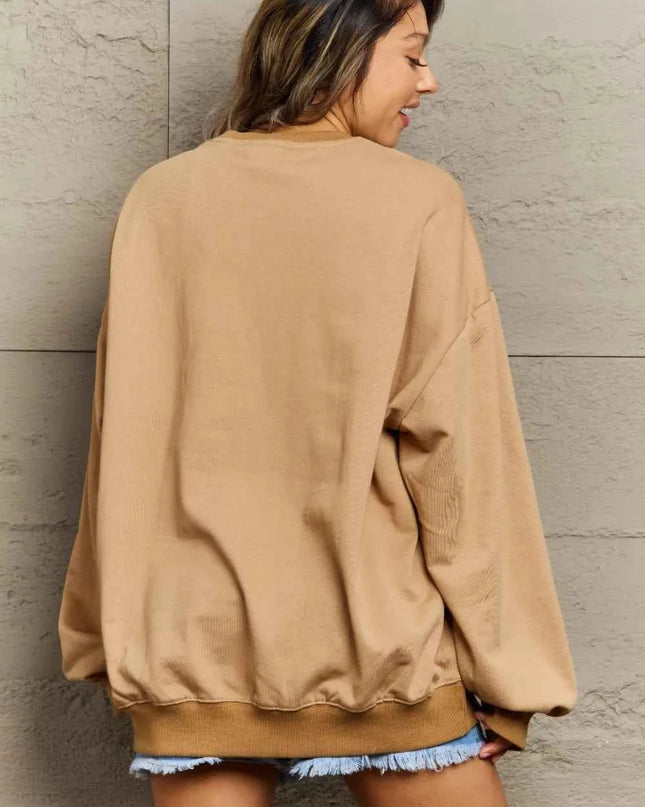 Full Size Round Neck Long Sleeve Sweatshirt