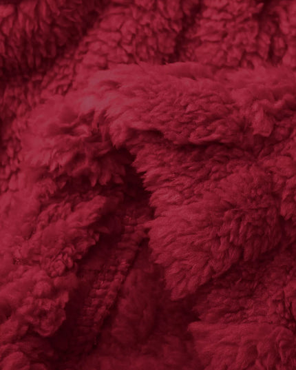 Double-Breasted Fleece Longline Coat