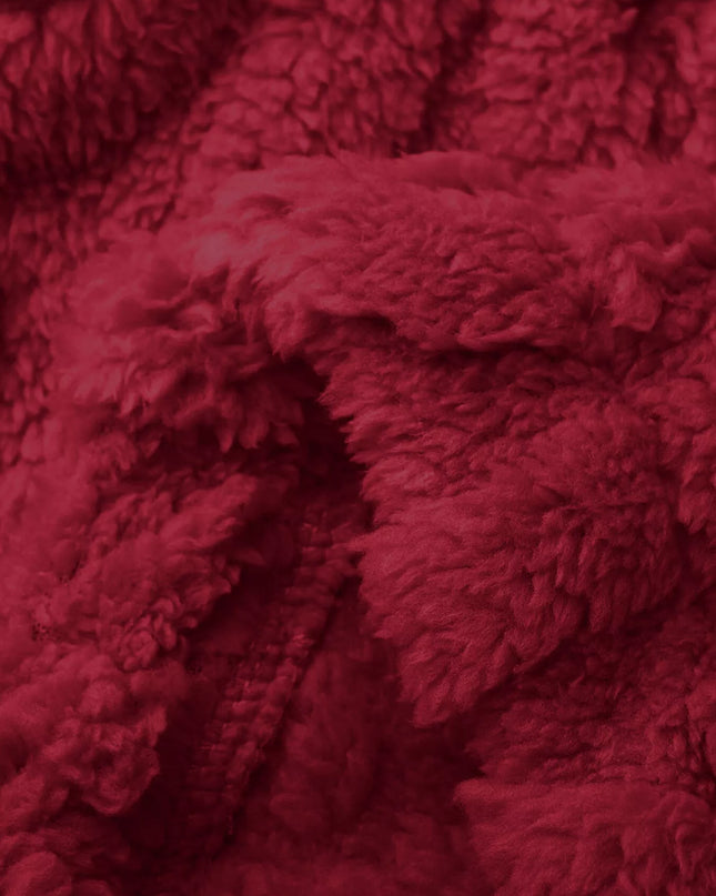 Double-Breasted Fleece Longline Coat