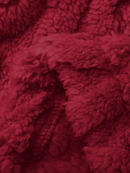 Double-Breasted Fleece Longline Coat