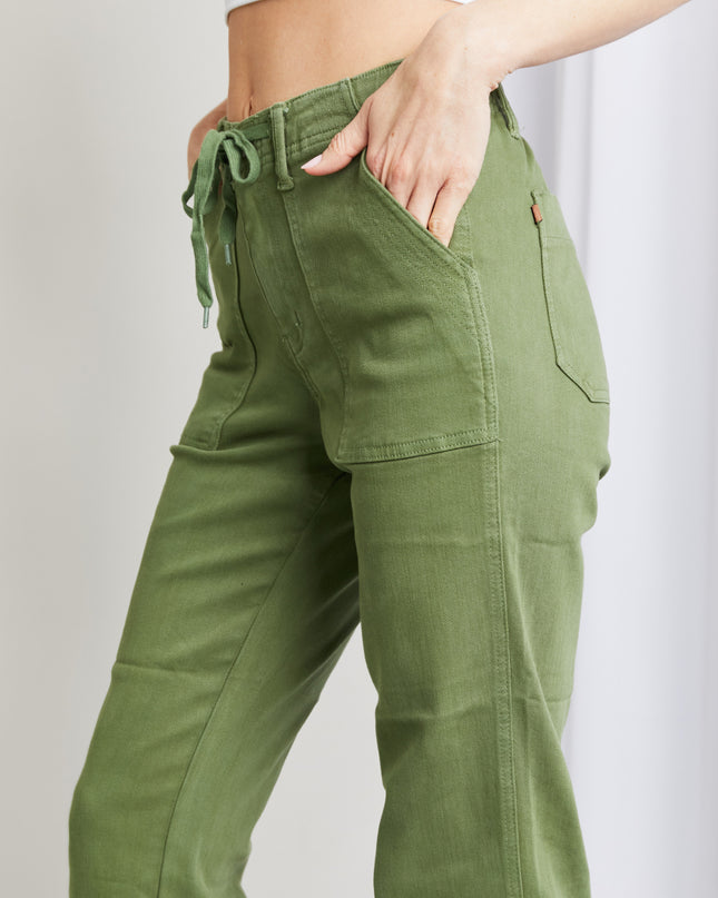 Judy Blue Full Size Drawstring Waist Pocket Jeans