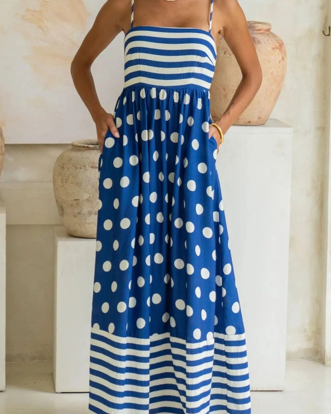 Polka Dot Square Neck Cami Dress