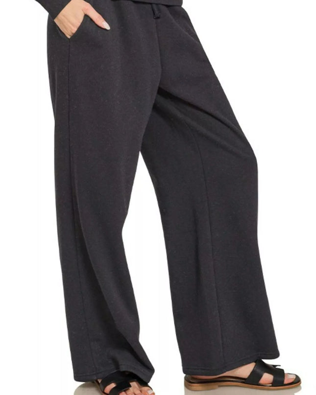 Zenana Fleece Long Sleeve Top and Sweatpants Set