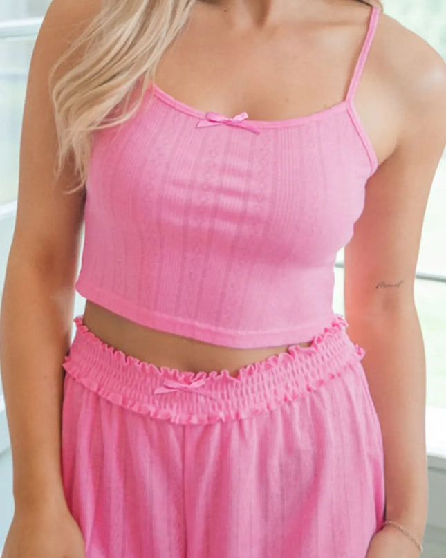 Button Down Cardigan, Cami and Shorts Set