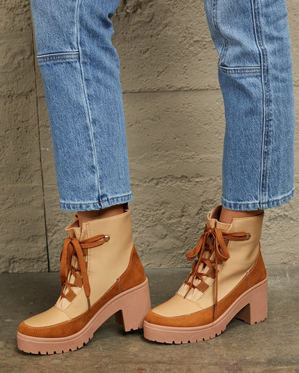 East Lion Corp Lace Up Lug Booties