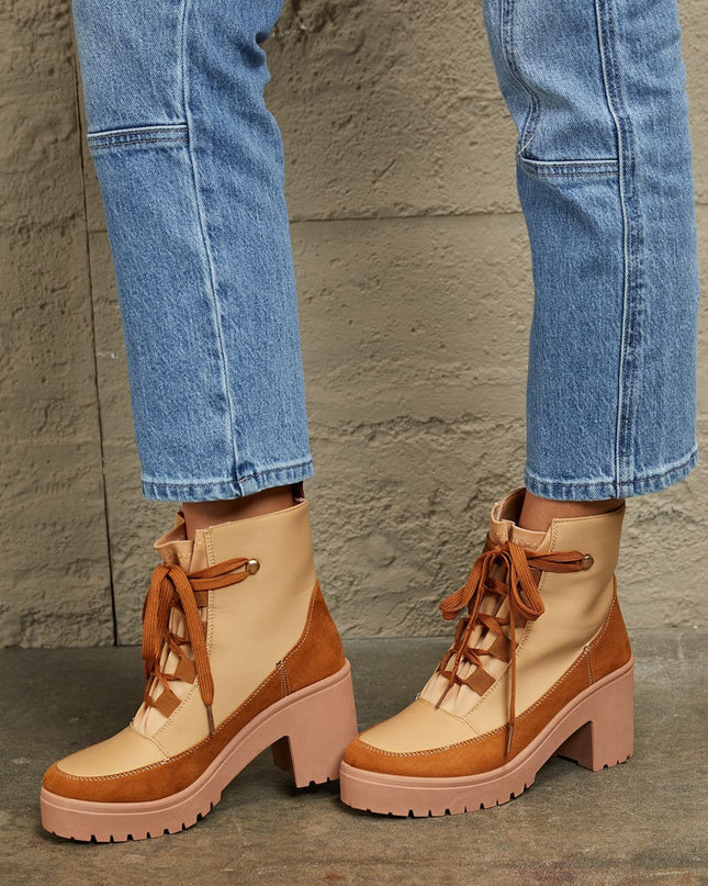 East Lion Corp Lace Up Lug Booties