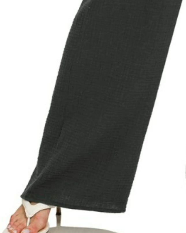 Zenana Double Gauze Elastic Band Pants