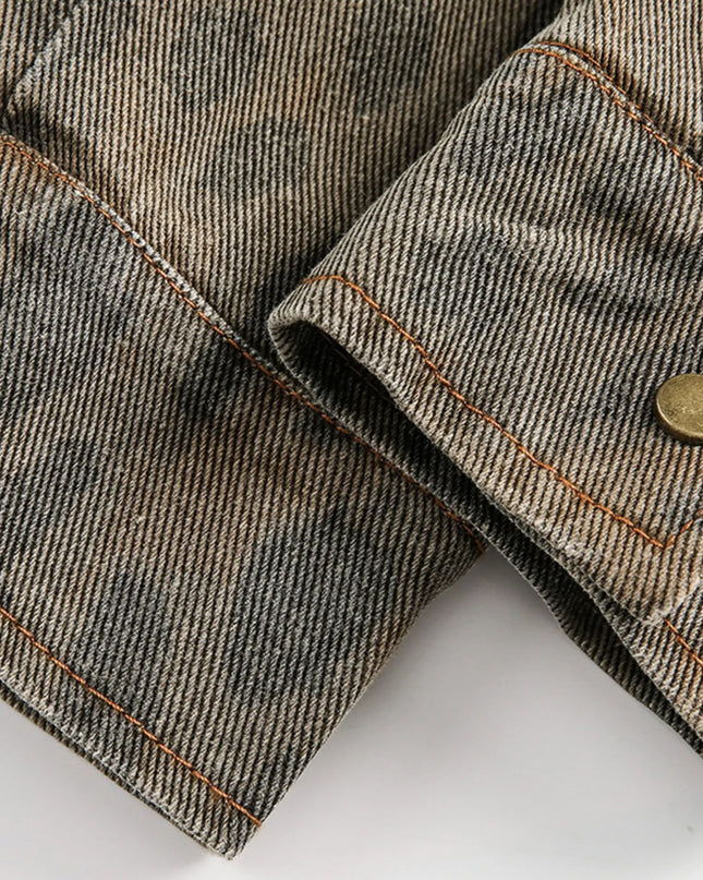 Men's Leopard Button Up Long Sleeve Jacket