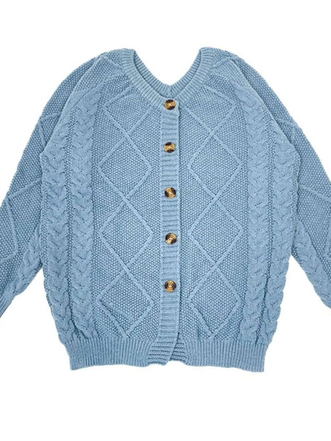 Button-Front Long Sleeve Cardigan