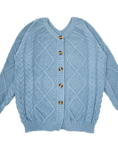 Button-Front Long Sleeve Cardigan