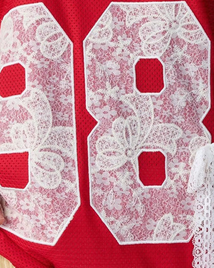 Oversized Number 98 Half Sleeve T-Shirt