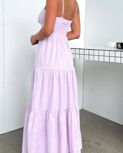 Cut-Out Tiered Dress with Spaghetti Straps