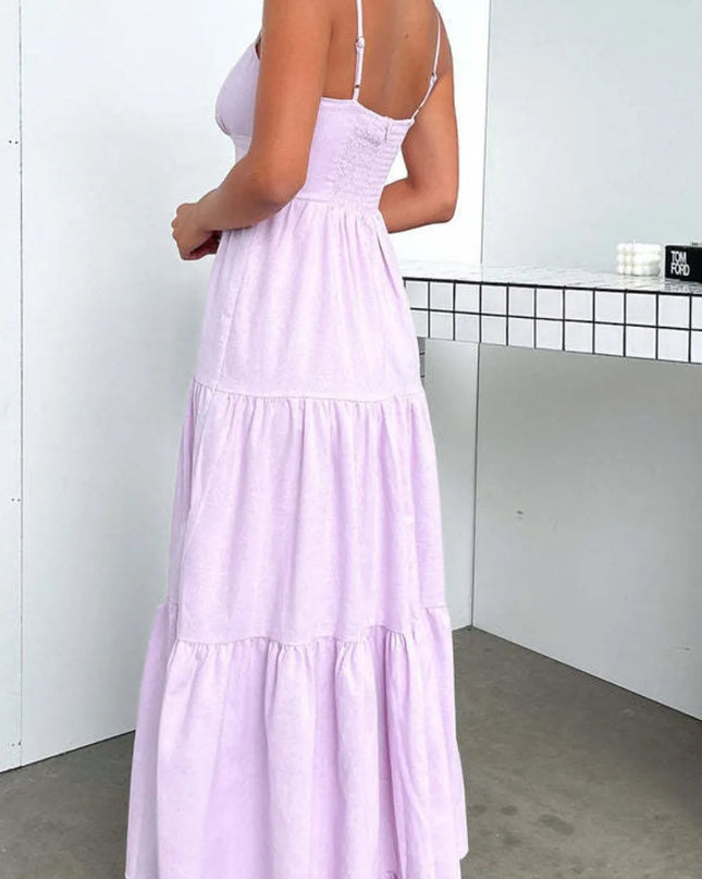 Cut-Out Tiered Dress with Spaghetti Straps