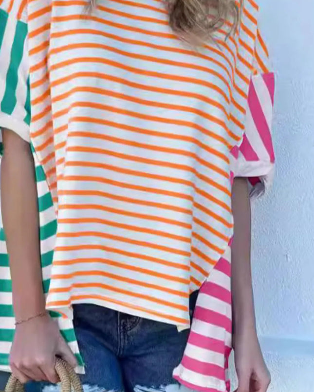 Colorful Striped Oversized T-Shirt