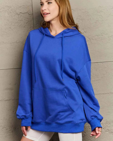 Full Size Drawstring Long Sleeve Hoodie
