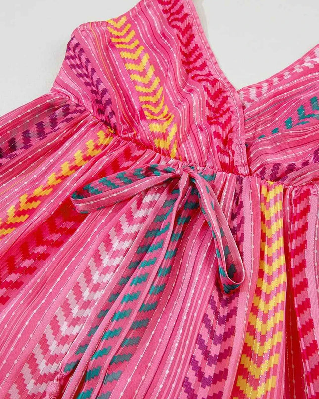 Printed Surplice Maxi Cami Dress