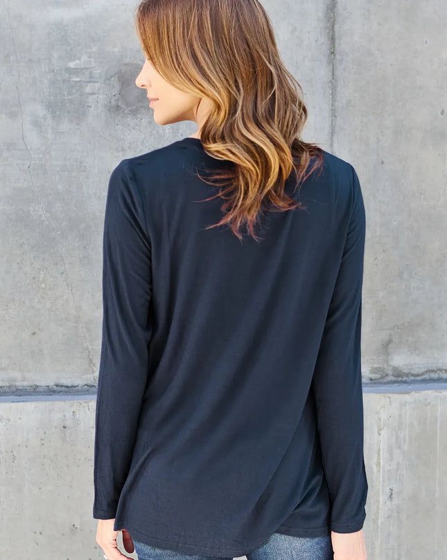 Basic Bae Full Size V-Neck Long Sleeve Top