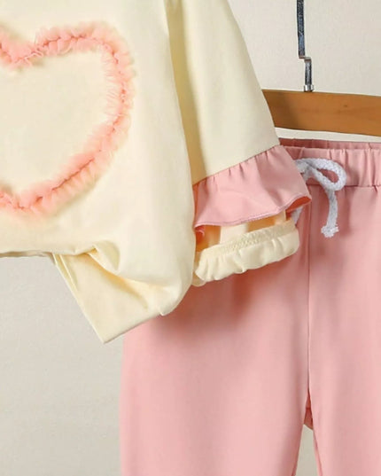 Children's Flower Long Sleeve Top and Pants Set