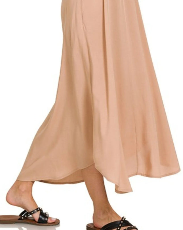 Zenana Woven Arc Hem Cami Dress With Flowy Pockets